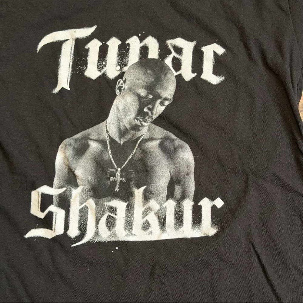 Cross Colours Tupac Shakur black graphic short sleeve boys top size large - Picture 3 of 8
